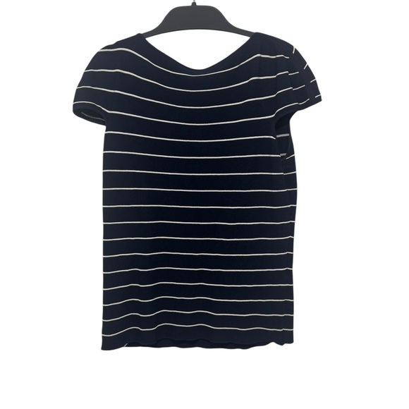 Giorgio Armani Runway Navy White Striped Knit Top, Size 6 - Picture 2 of 5